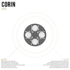 Conjunto de Mesa Corin con 4 Sillas Romantic/Shirley, Estructura Metálica y Tablero de Vidrio Templado