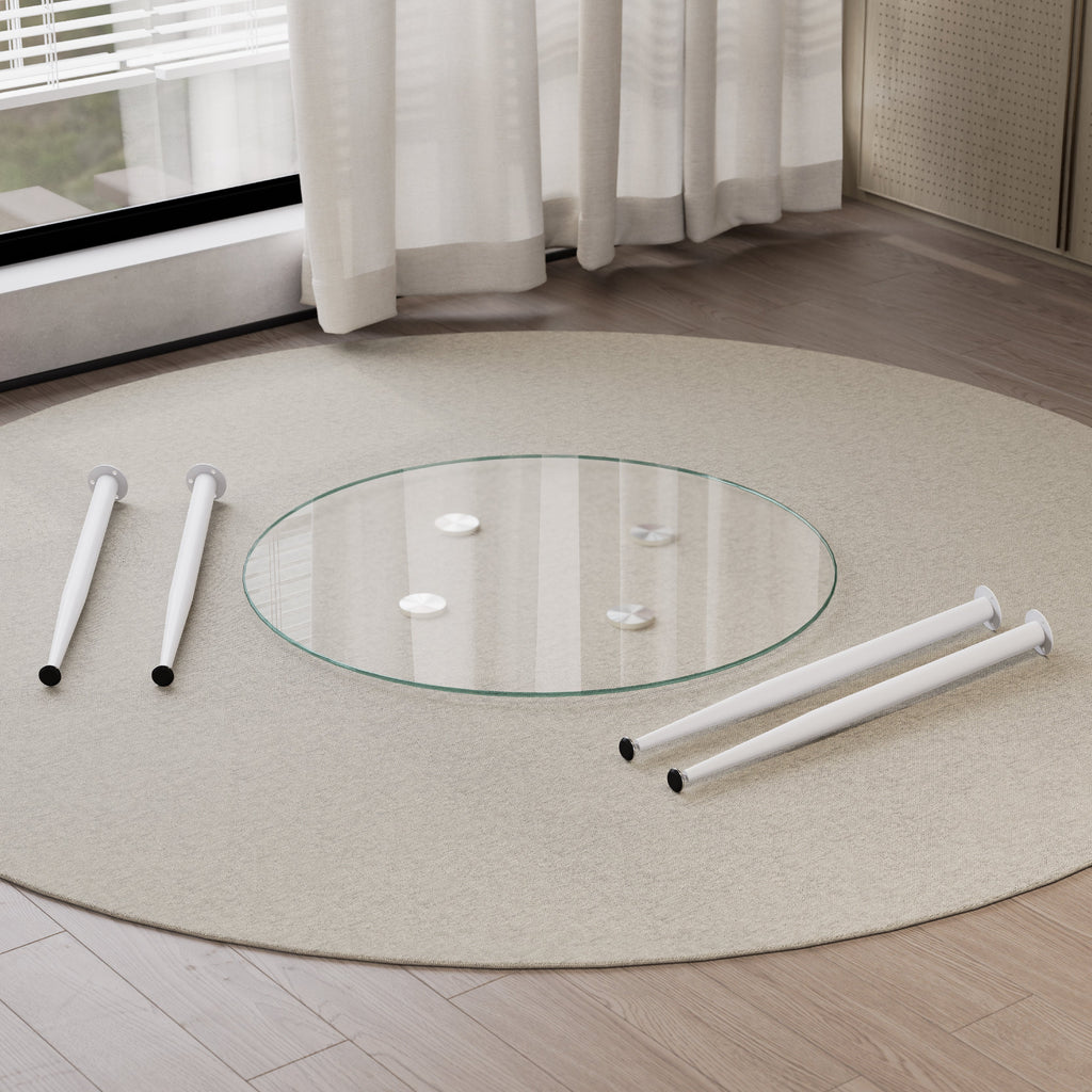 CORIN - Mesa de comedor con tablero de vidrio