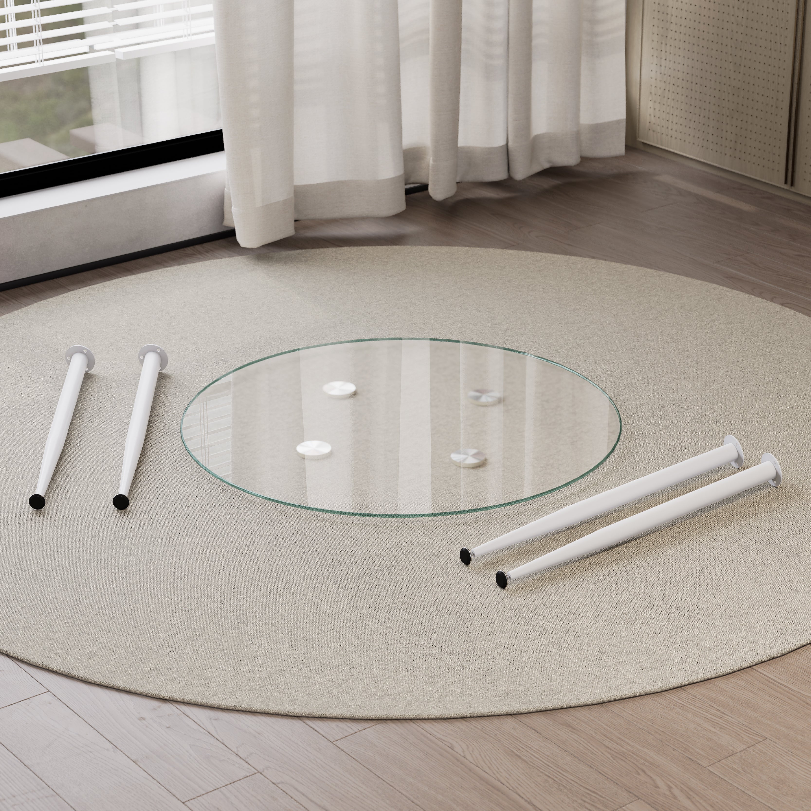 CORIN - Mesa de comedor con tablero de vidrio