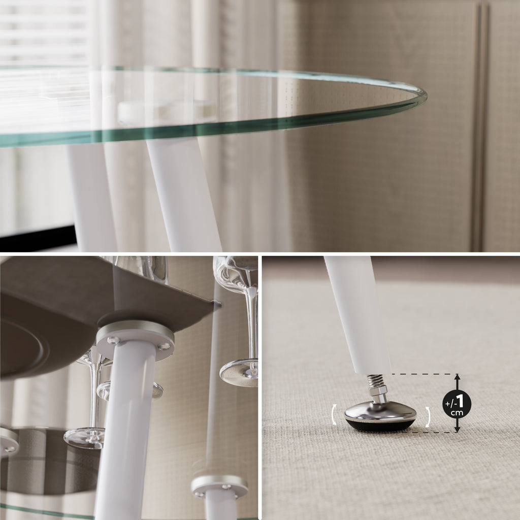 CORIN - Mesa de comedor con tablero de vidrio