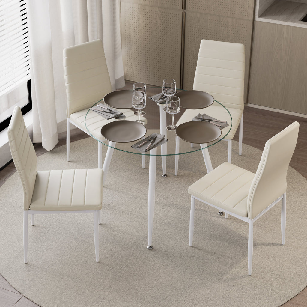 CORIN - Mesa de comedor con tablero de vidrio