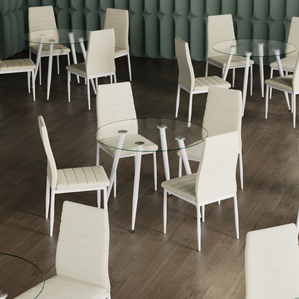 CORIN - Mesa de comedor con tablero de vidrio