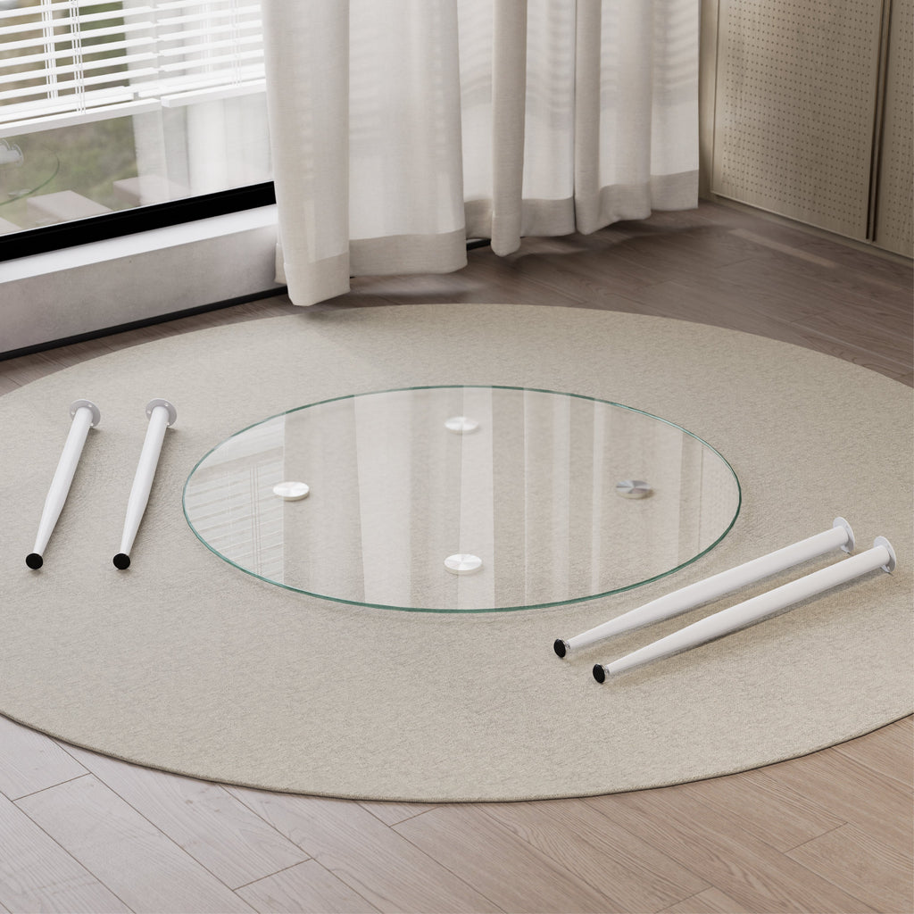 CORIN - Mesa de comedor con tablero de vidrio