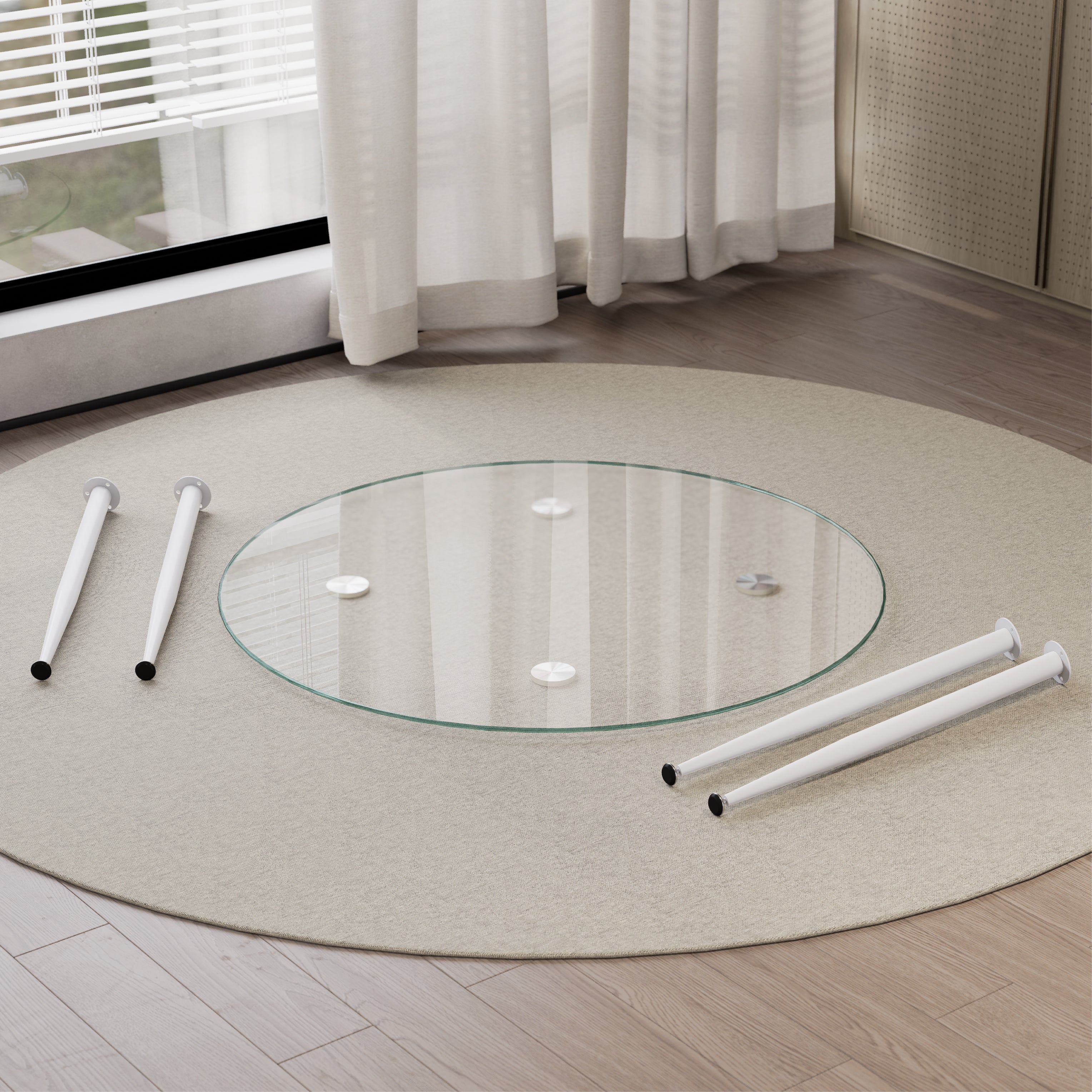 CORIN - Mesa de comedor con tablero de vidrio