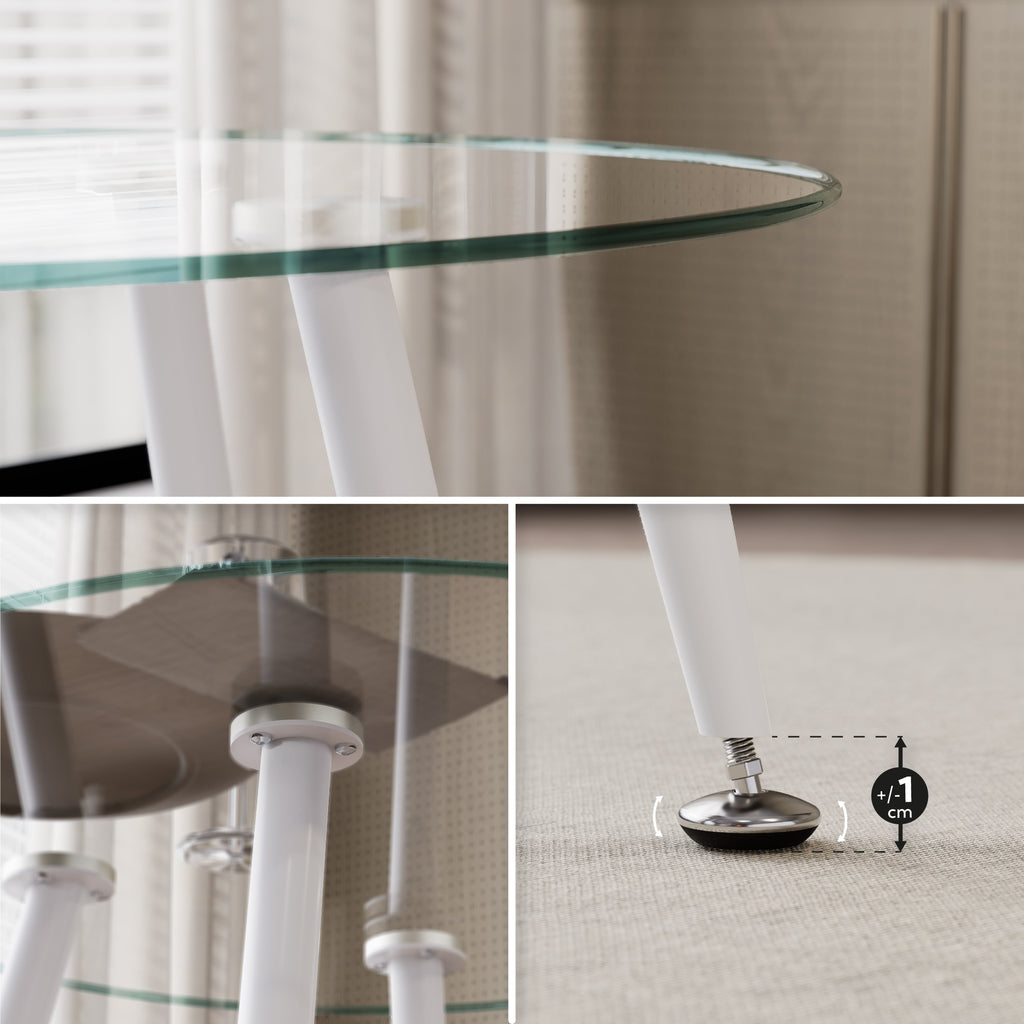CORIN - Mesa de comedor con tablero de vidrio