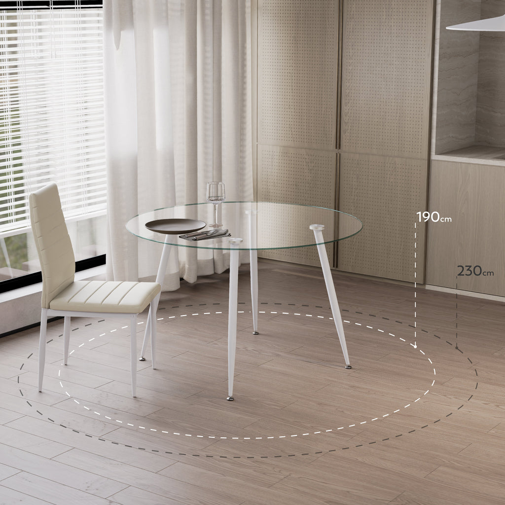 CORIN - Mesa de comedor con tablero de vidrio