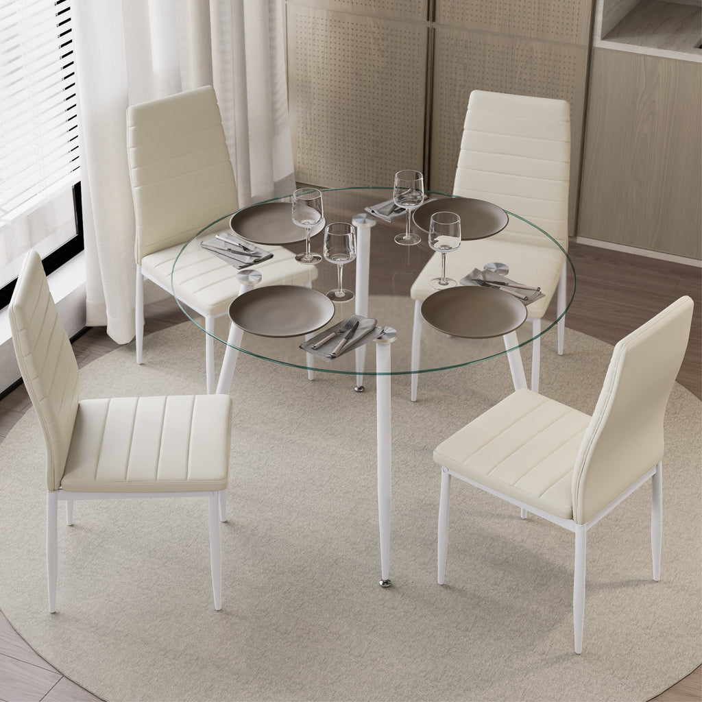 CORIN - Mesa de comedor con tablero de vidrio