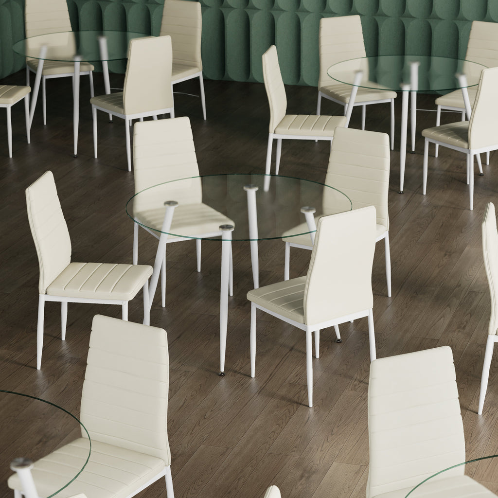 CORIN - Mesa de comedor con tablero de vidrio