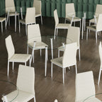 CORIN - Mesa de comedor con tablero de vidrio