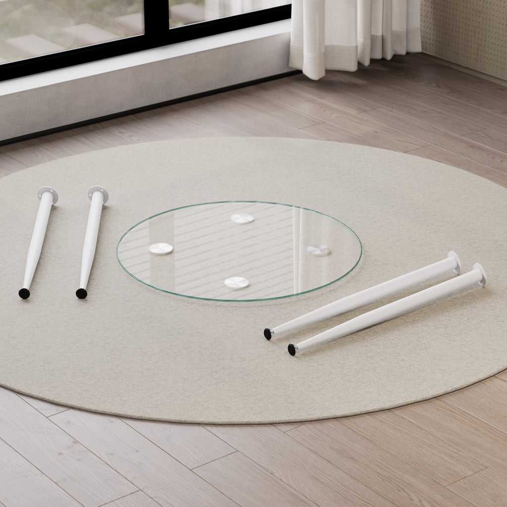 CORIN - Mesa de comedor con tablero de vidrio