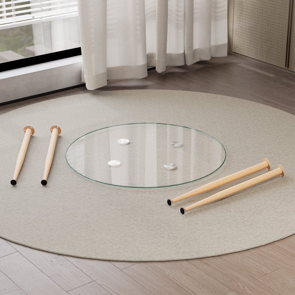 CORIN - Mesa de comedor con tablero de vidrio
