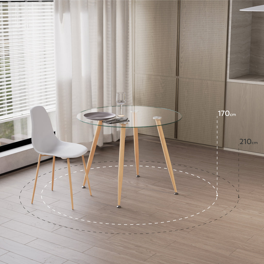 CORIN - Mesa de comedor con tablero de vidrio