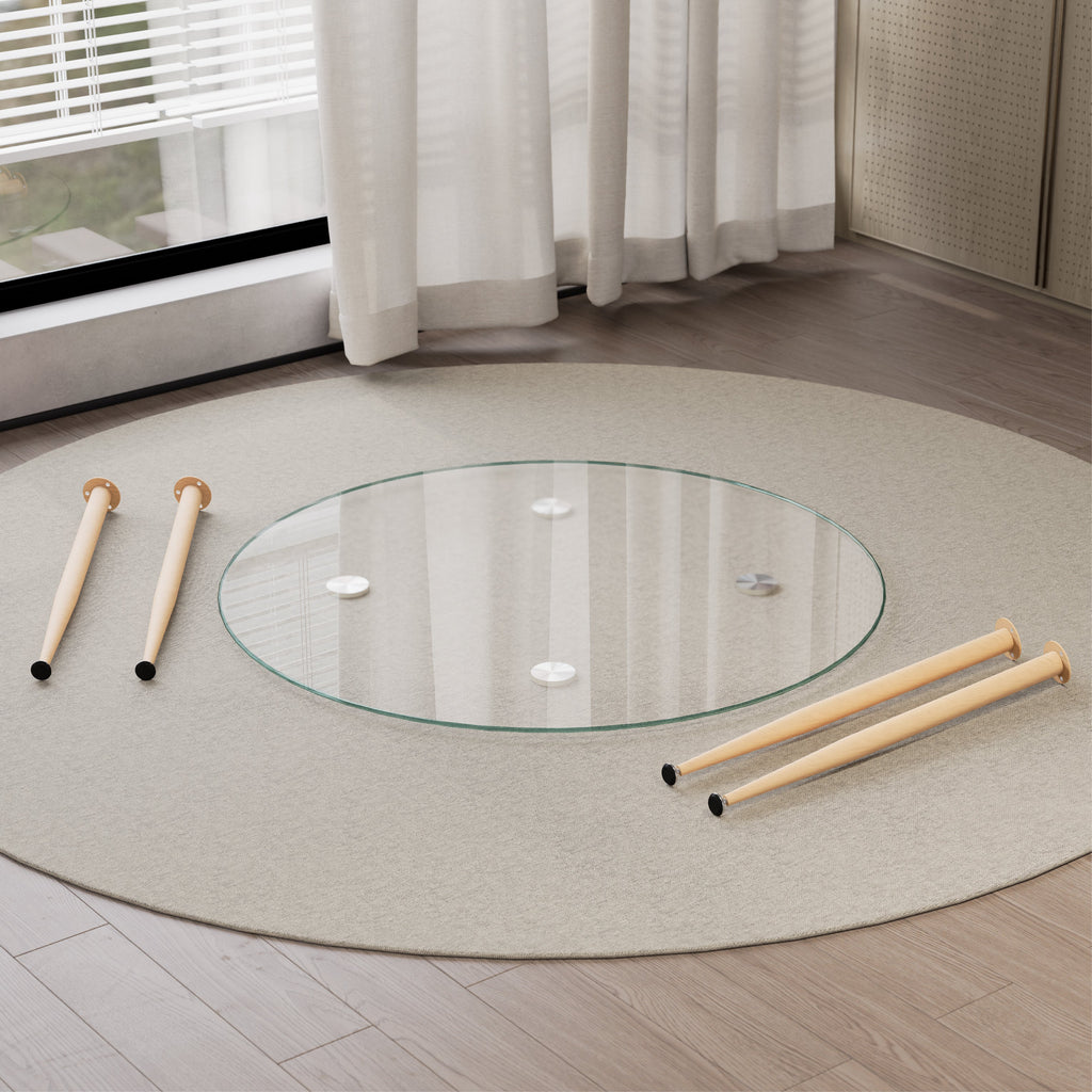 CORIN - Mesa de comedor con tablero de vidrio