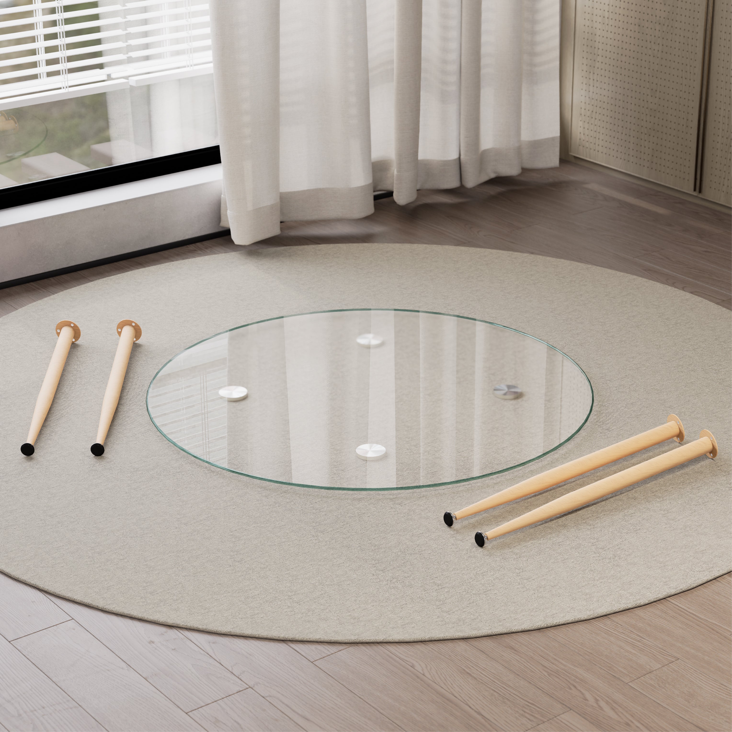 CORIN - Mesa de comedor con tablero de vidrio
