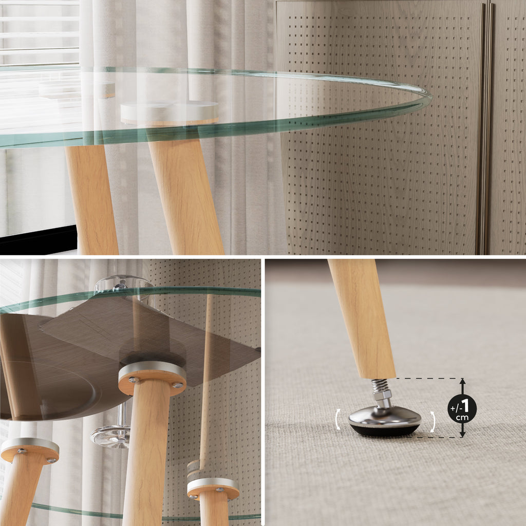 CORIN - Mesa de comedor con tablero de vidrio