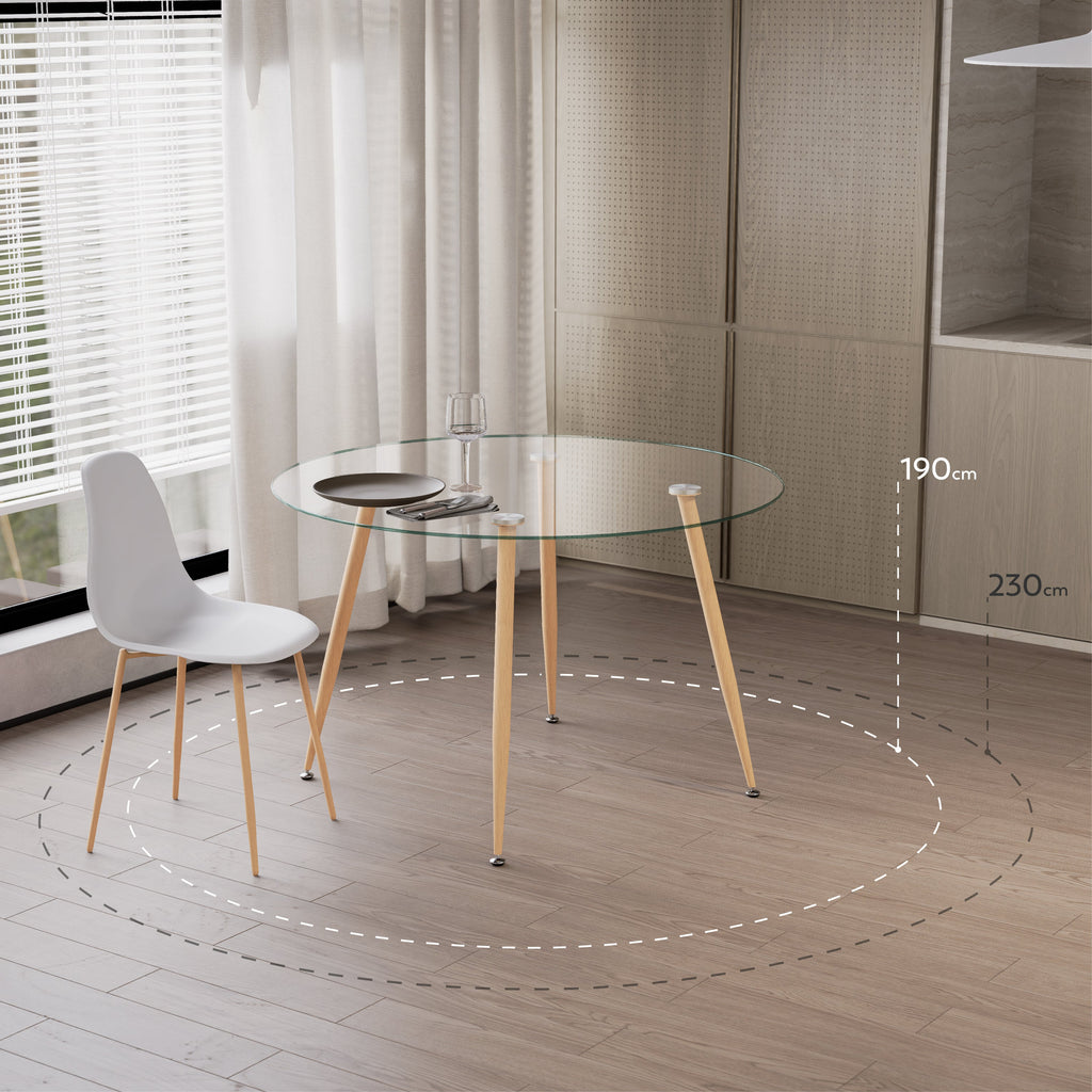 CORIN - Mesa de comedor con tablero de vidrio
