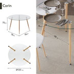 CORIN - Mesa de comedor con tablero de vidrio