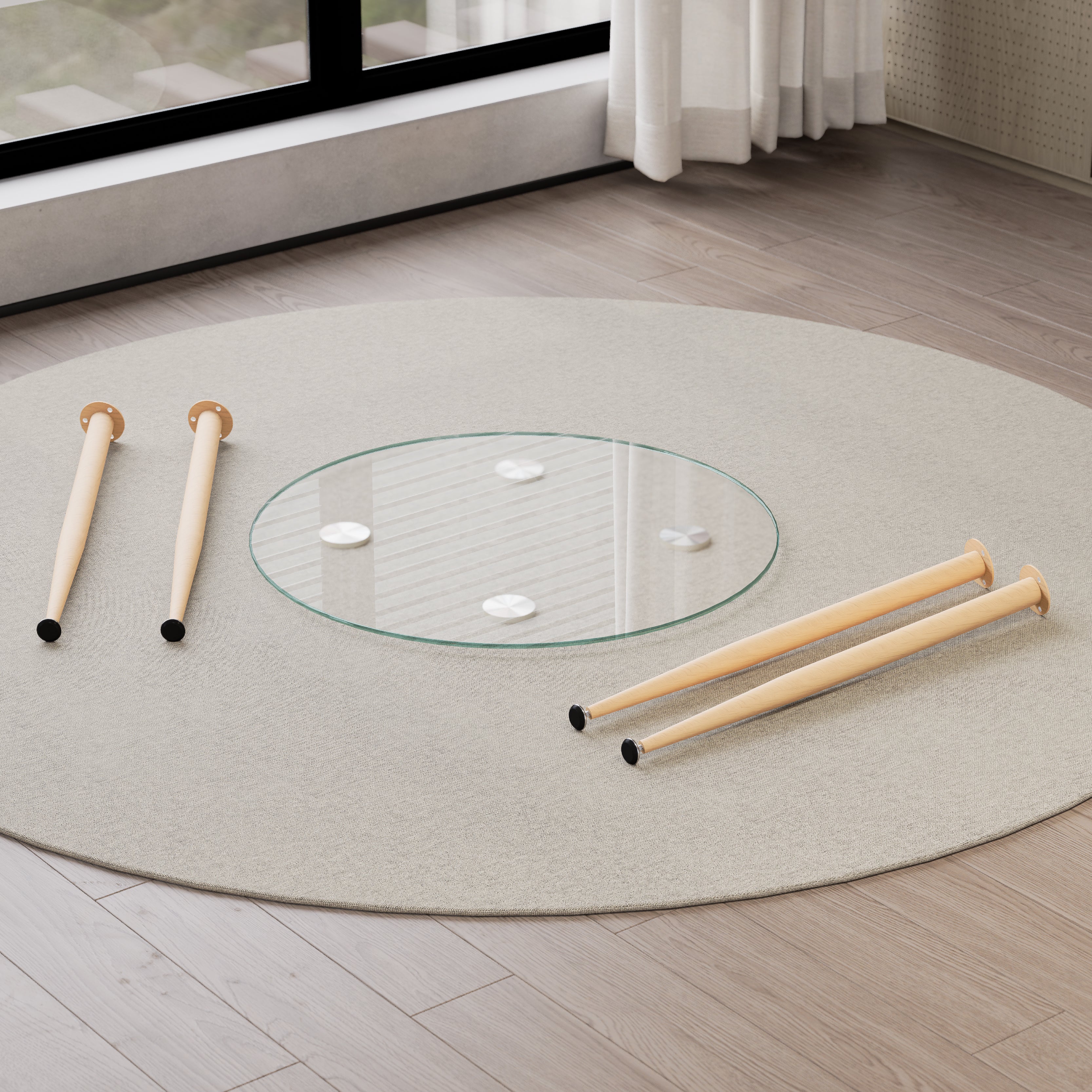 CORIN - Mesa de comedor con tablero de vidrio
