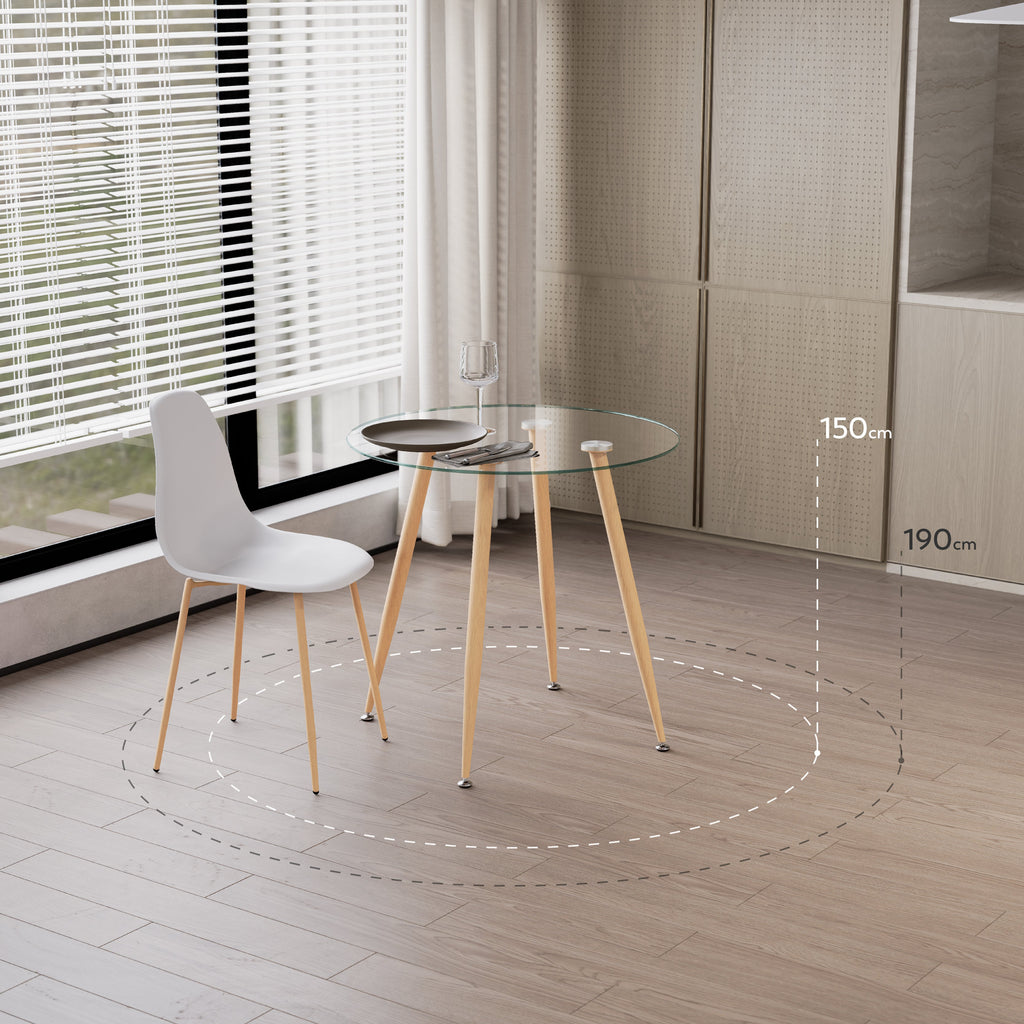 CORIN - Mesa de comedor con tablero de vidrio