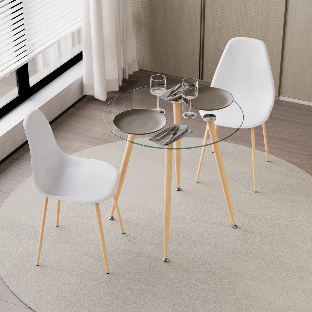 CORIN - Mesa de comedor con tablero de vidrio