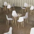 CORIN - Mesa de comedor con tablero de vidrio