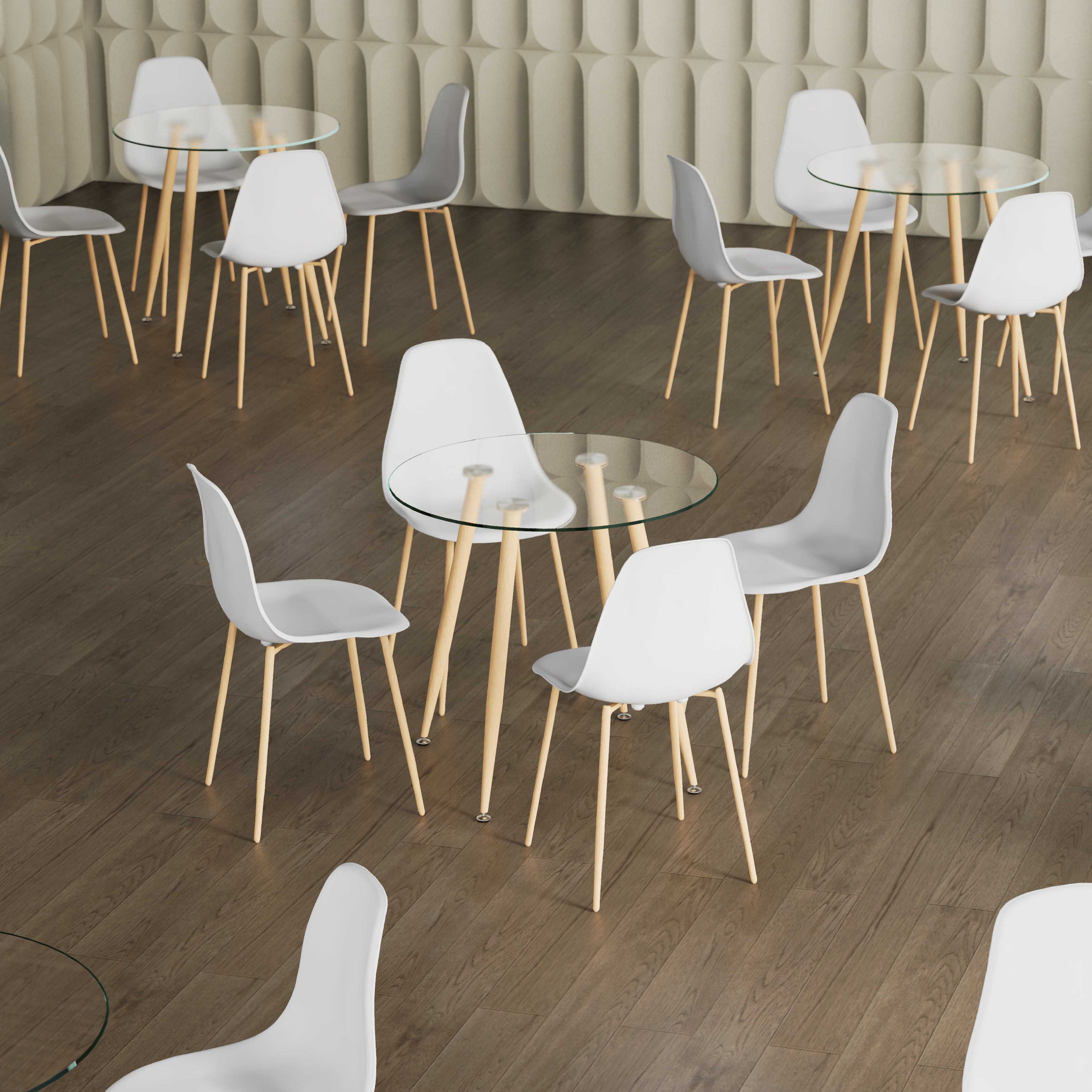 CORIN - Mesa de comedor con tablero de vidrio