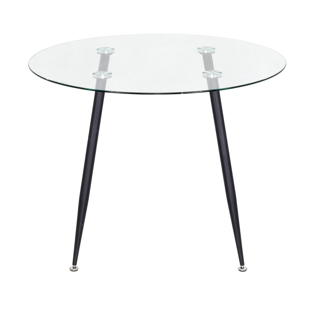 Conjunto de Mesa Corin con 4 Sillas Romantic/Shirley, Estructura Metálica y Tablero de Vidrio Templado