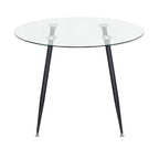 Conjunto de Mesa Corin con 4 Sillas Romantic/Shirley, Estructura Metálica y Tablero de Vidrio Templado