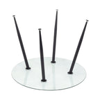 Conjunto de Mesa Corin con 4 Sillas Romantic/Shirley, Estructura Metálica y Tablero de Vidrio Templado