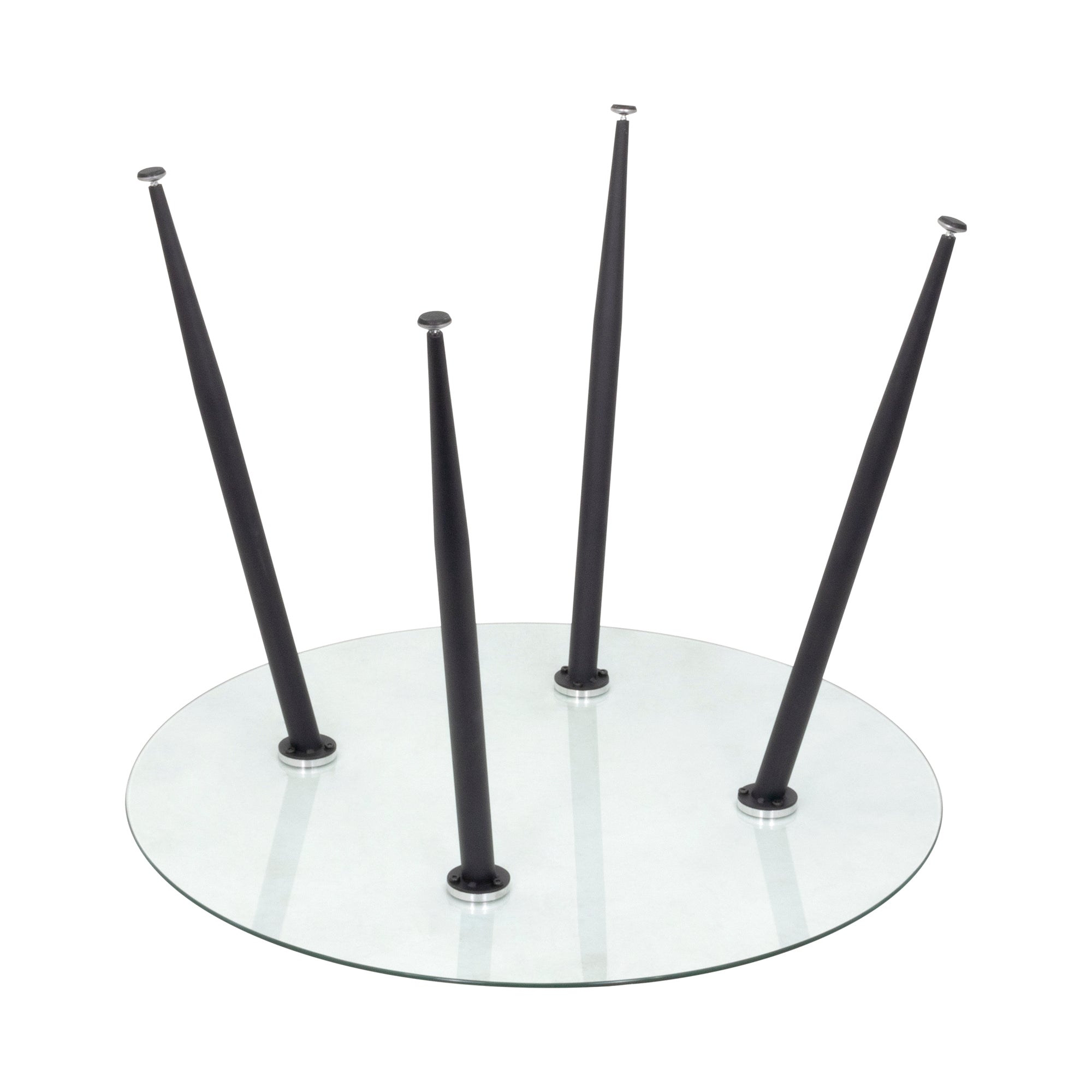 Conjunto de Mesa Corin con 4 Sillas Romantic/Shirley, Estructura Metálica y Tablero de Vidrio Templado