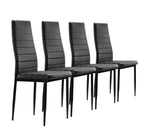 Conjunto de Mesa Corin con 4 Sillas Romantic/Shirley, Estructura Metálica y Tablero de Vidrio Templado