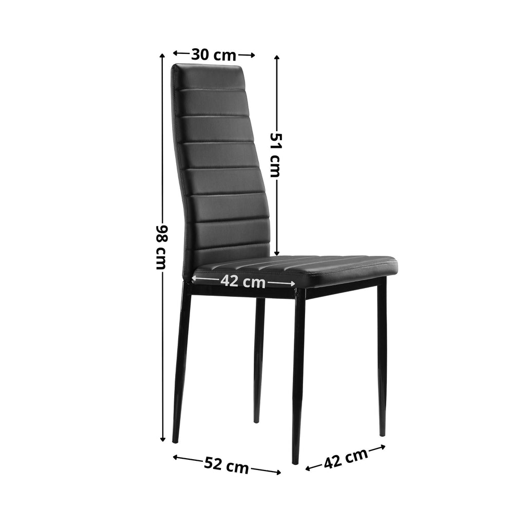 Conjunto de Mesa Corin con 4 Sillas Romantic/Shirley, Estructura Metálica y Tablero de Vidrio Templado