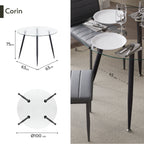 CORIN - Mesa de comedor con tablero de vidrio