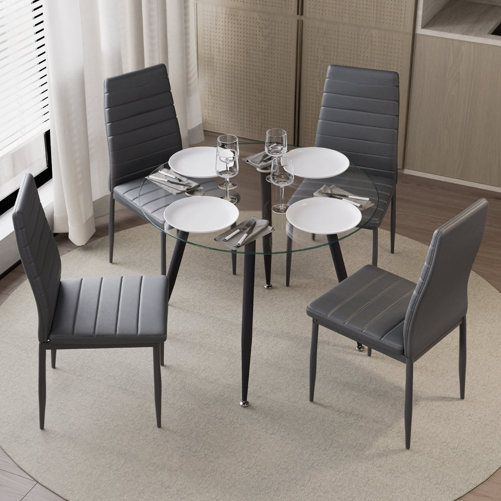 CORIN - Mesa de comedor con tablero de vidrio