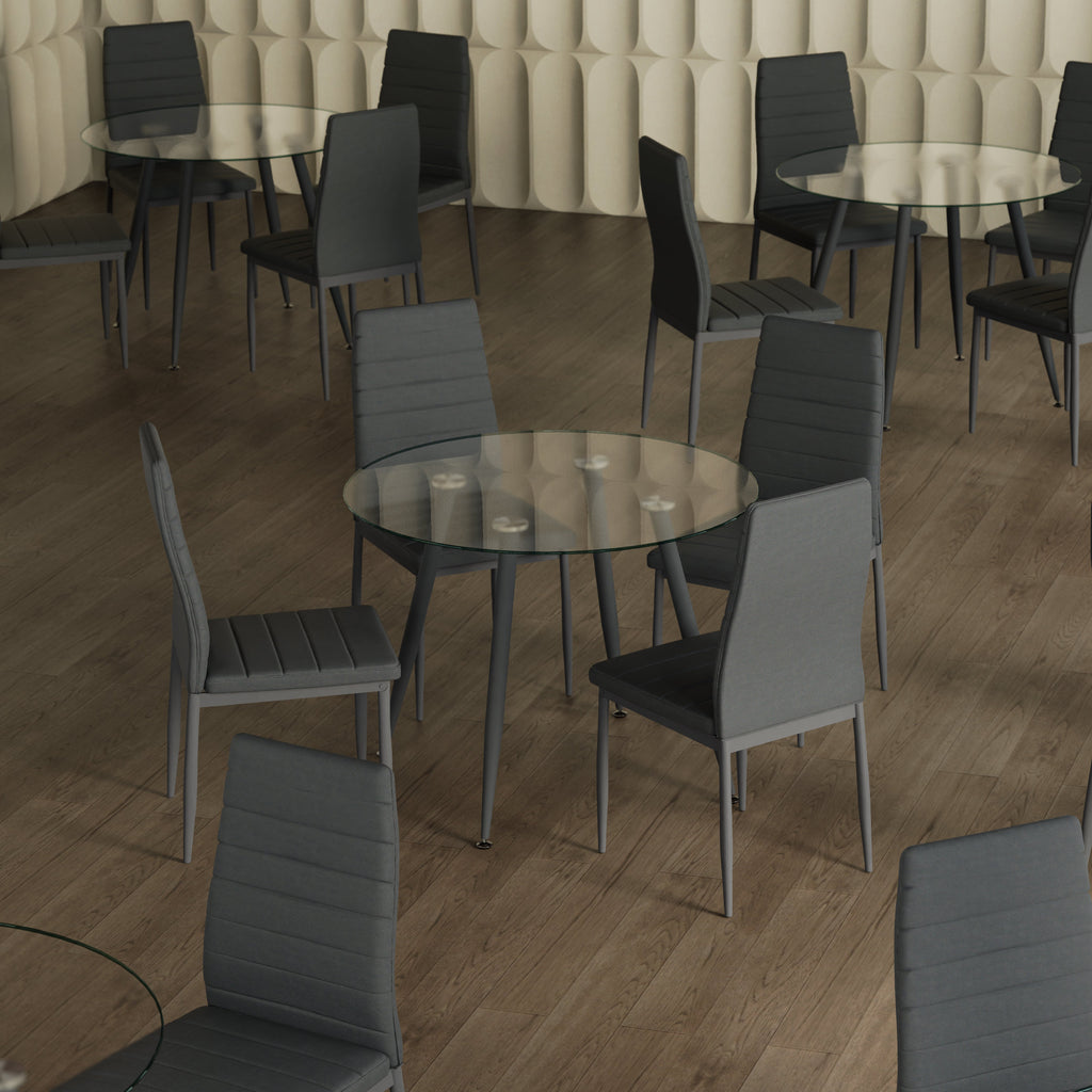 CORIN - Mesa de comedor con tablero de vidrio