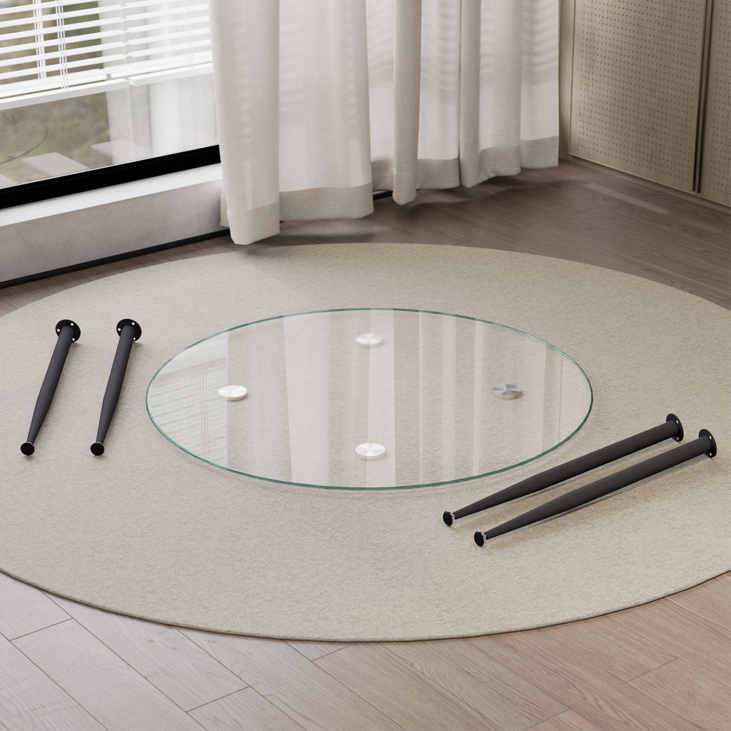 CORIN - Mesa de comedor con tablero de vidrio