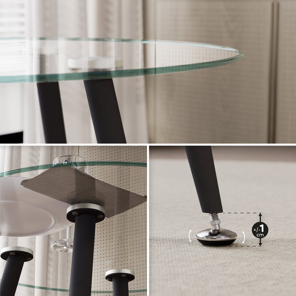 CORIN - Mesa de comedor con tablero de vidrio