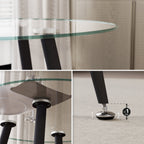 CORIN - Mesa de comedor con tablero de vidrio