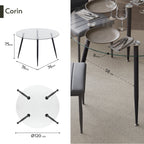 CORIN - Mesa de comedor con tablero de vidrio