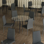 CORIN - Mesa de comedor con tablero de vidrio