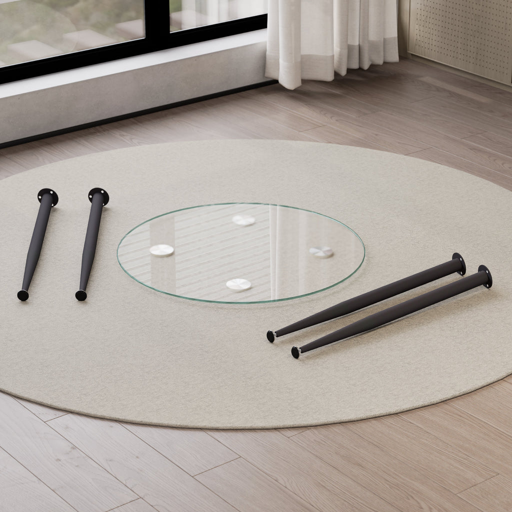 CORIN - Mesa de comedor con tablero de vidrio