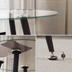 CORIN - Mesa de comedor con tablero de vidrio