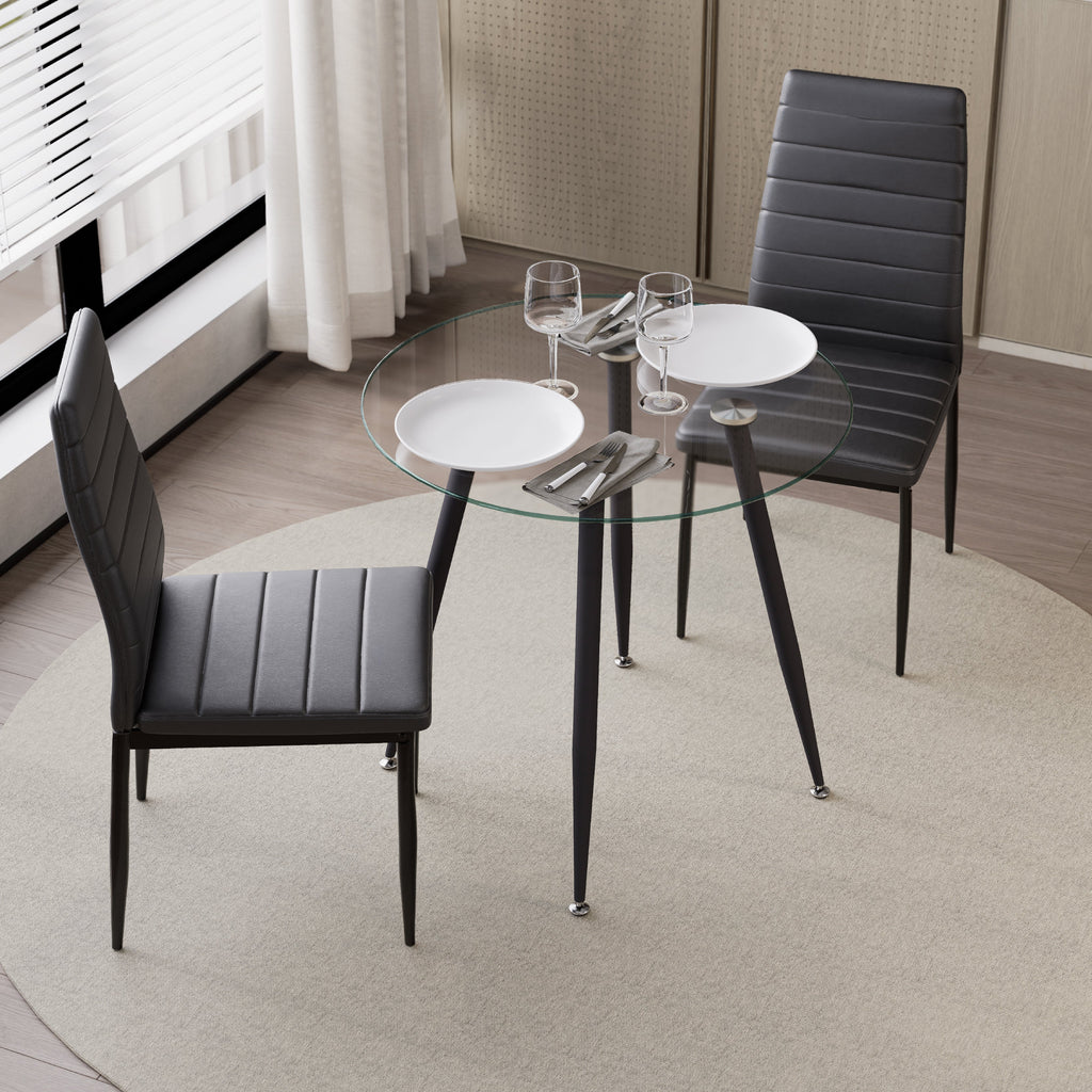 CORIN - Mesa de comedor con tablero de vidrio