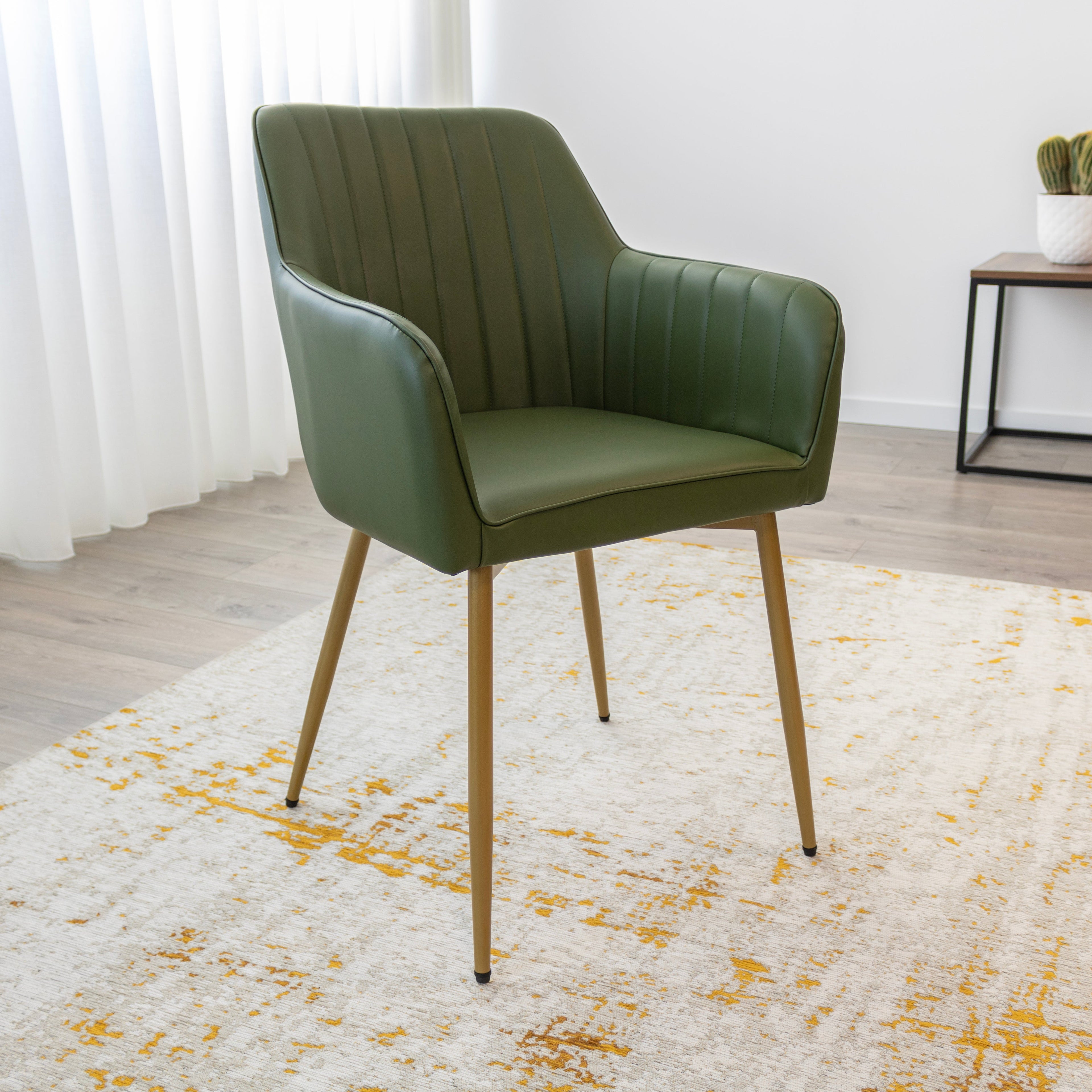 DAHLIA - Conjunto de 2 sillas de comedor en tejido PU o terciopelo
