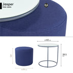 JASPER - Mesa de apoio com pufe embutido