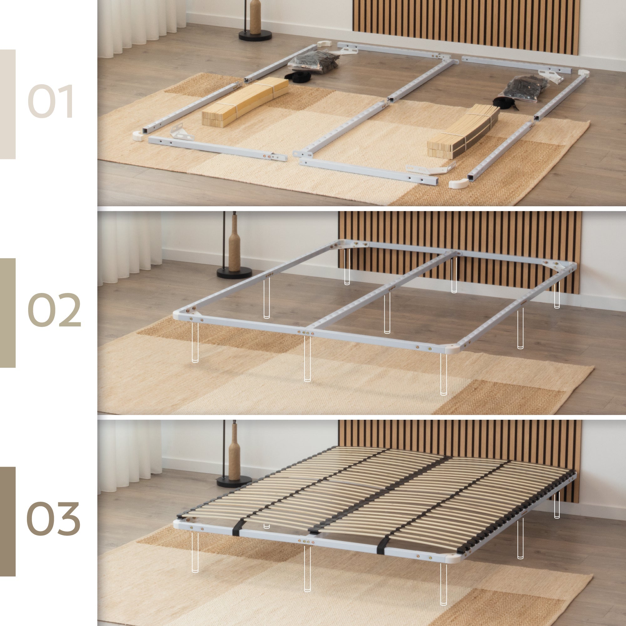 IF02 - Somier ortopédico multiláminas con estructura metálica reforzada - con o sin patas