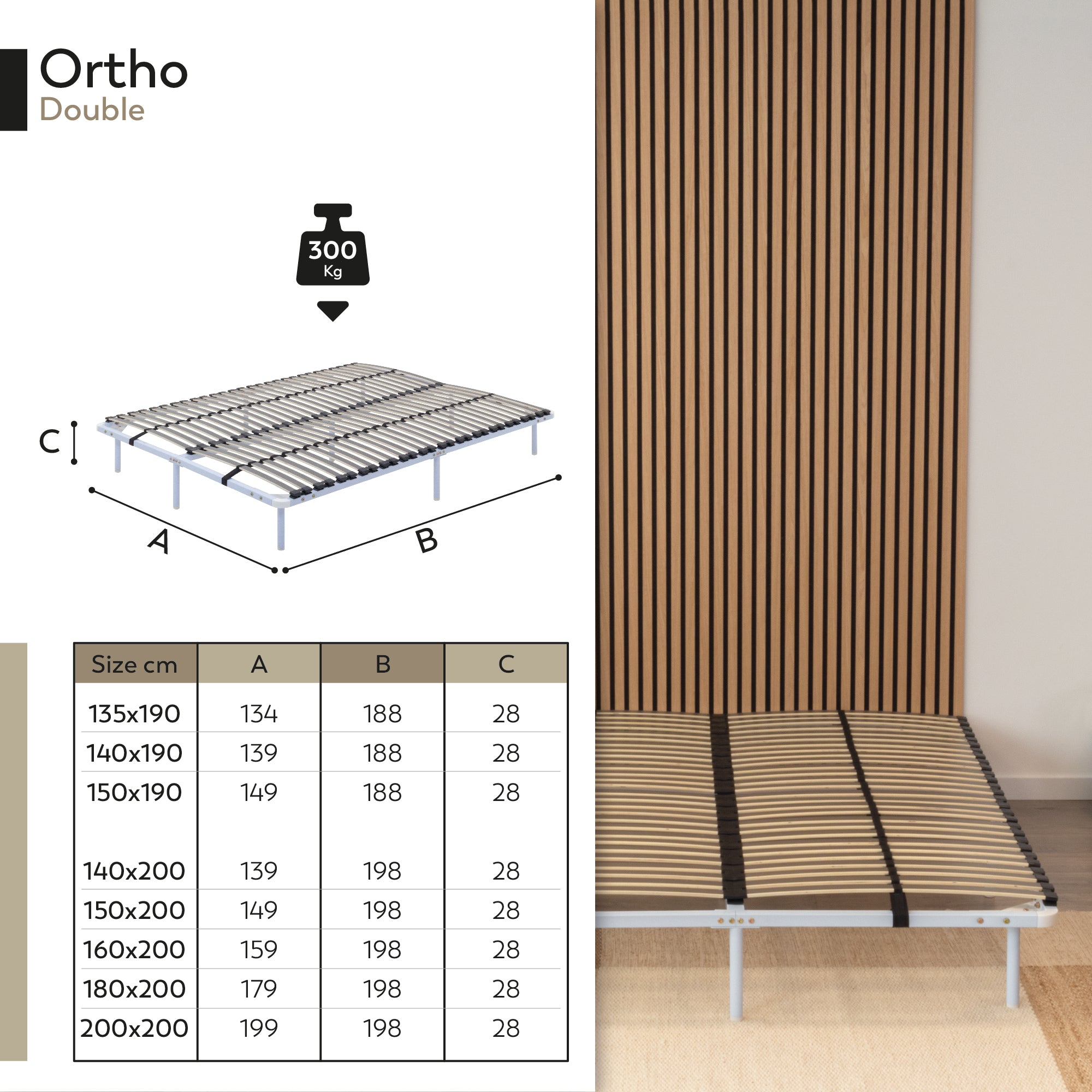 IF02 - Somier ortopédico multiláminas con estructura metálica reforzada - con o sin patas