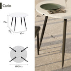 CORIN - Mesa de comedor con tablero de melamina