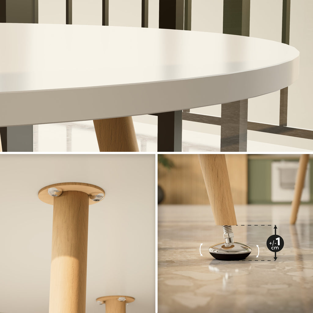 CORIN - Mesa de comedor con tablero de melamina