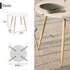 CORIN - Mesa de comedor con tablero de melamina